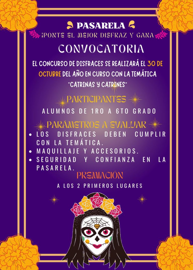invitacion vertical concurso dia de muertos ilustrado colorido